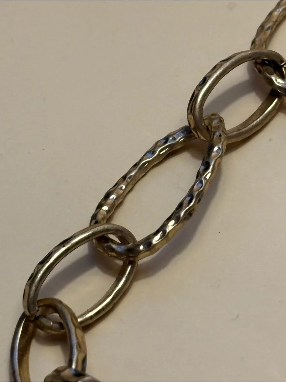 Dana Buchman Matte Gold Textured Link Necklace 29”+2”